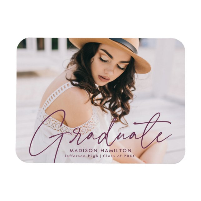 Íman Graduação de Foto em Script Puro do Formando Moder (Horizontal)