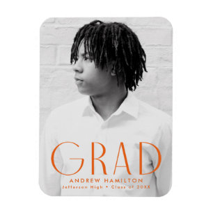 Íman Graduação de Foto Laranja de Simplicidade Modern