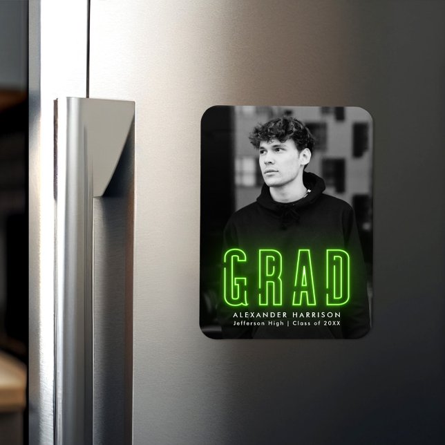 Íman Graduação de Foto Vertical Neon do Verde limão Mod (Criador carregado)