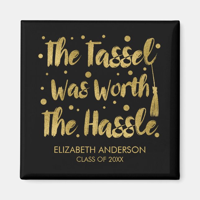 Íman Graduação de Tassel Dourado Faux (Frente)