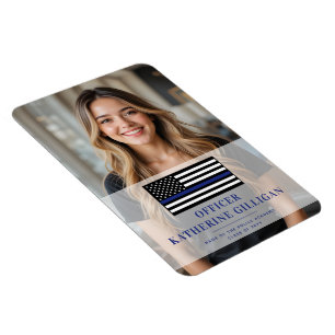 Íman Graduação do Oficial de Polícia de Linha Azul-Fino