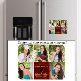 Íman Graduação em Chic com Colagem de Fotos do Formando