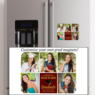 Íman Graduação em Chic com Colagem de Fotos do Formando