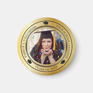 Íman Graduação Foto Dourado Tone Formando Classe Ano