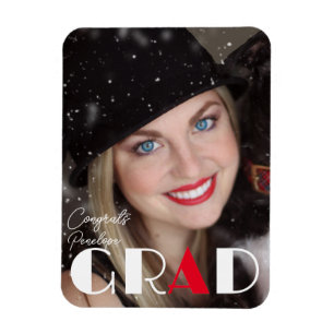 Íman Graduação mínima em vermelho branco preto