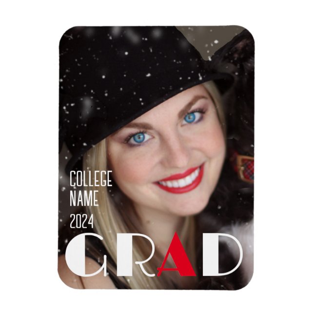 Íman Graduação mínima em vermelho branco preto (Vertical)