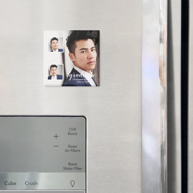 Íman Graduação Moderna com 3 Fotos (In Situ (Fridge))