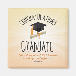 Íman Graduação religiosa Dourada Starburst com Boné Neg