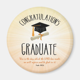 Íman Graduação religiosa Dourada Starburst com Boné Neg