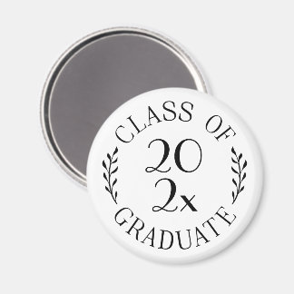 Íman Graduado da Turma de 2023 Tipografia Preta Chic