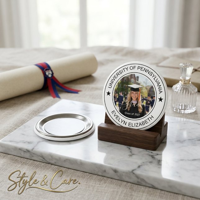 Íman Graduado Moderno Script Clássico Redondo (Classic Round Graduate Modern Script Magnet)