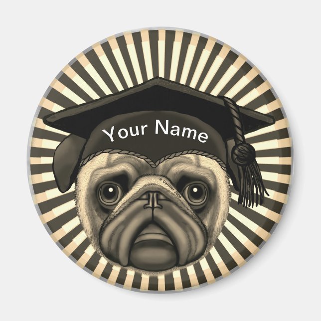 Íman Graduado Pug  (Frente)