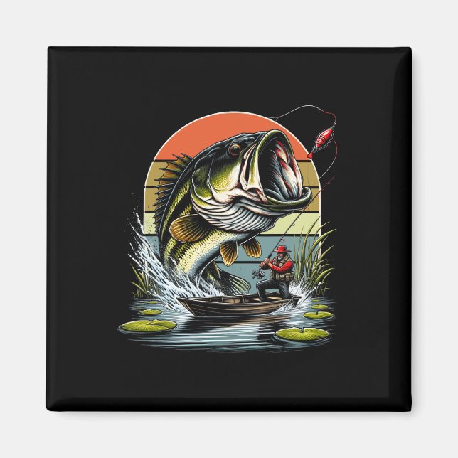 Íman Gráfica de pesca de boca grande B Peixe  (Frente)
