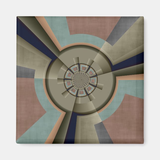 Íman Gráfico de Arte Fractal de Harmonia de Cor Abstrat (Frente)