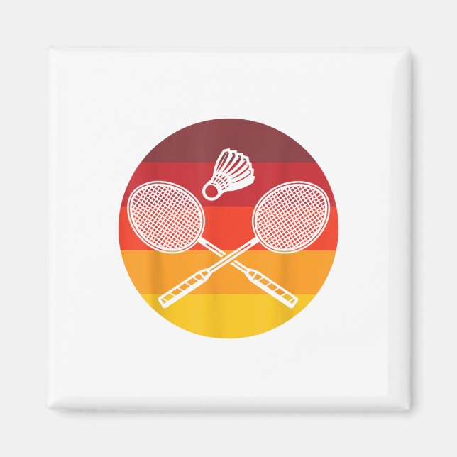 Íman Gráfico de Badminton Jogador de Badminton Peteca E (Frente)