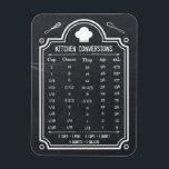 Íman Gráfico de Conversão de Cozinha de Quadro de na mo<br><div class="desc">Medição do volume do gráfico de conversão de cozinha - design do quadro negro de Na moda para você. Este design de Dicas de Cozinha prática tem conversões comuns que você precisaria! Os americanos geralmente medem os ingredientes por volume, enquanto que todos os outros os medem pelo peso. Aqui está...</div>
