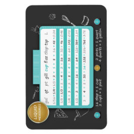 ÍMAN  GRÁFICO DE CONVERSÃO DE COZINHA - MEDIDAS LÍQUIDAS