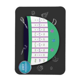 ÍMAN  GRÁFICO DE CONVERSÃO DE COZINHA - MEDIDAS SECAS. C
