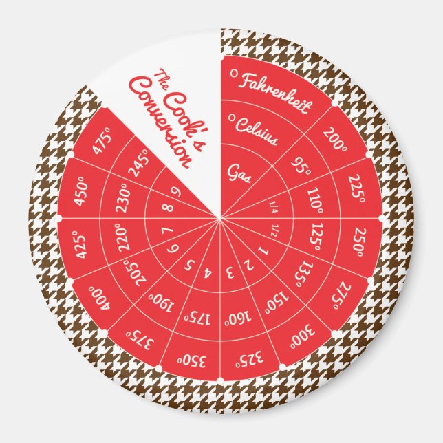 Íman Gráfico de Conversão de Cozinhar Celsius para Fahr (Frente)