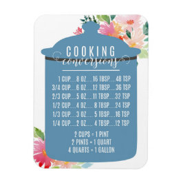 Íman Gráfico de Conversão de Cozinhar| Jar azul