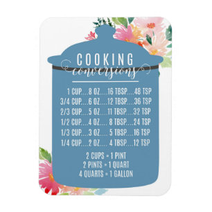 Íman Gráfico de Conversão de Cozinhar  Jar azul