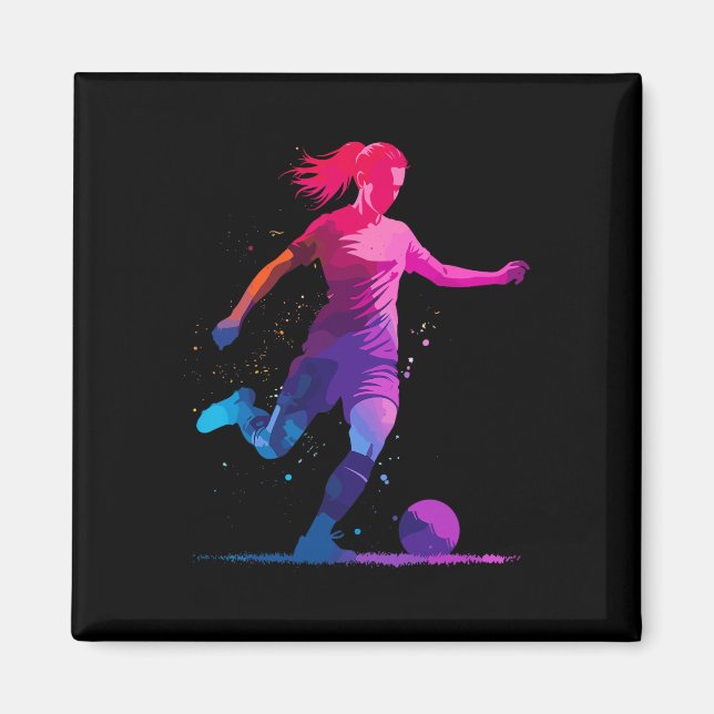Íman Gráfico de Futebol E Futebol, Para Meninas Mulhere (Frente)