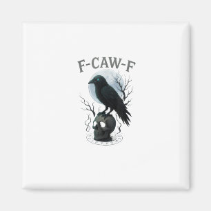 Íman Gráfico de Halloween Caveira de Corvo Gótico F Cro
