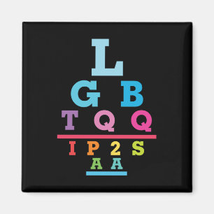 Íman Gráfico de Olho do Orgulho Gay LGBTQQIP2SAA Sigla