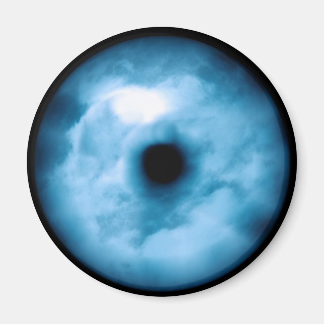 Íman Gráfico de olhos turvos azul claro (Frente)
