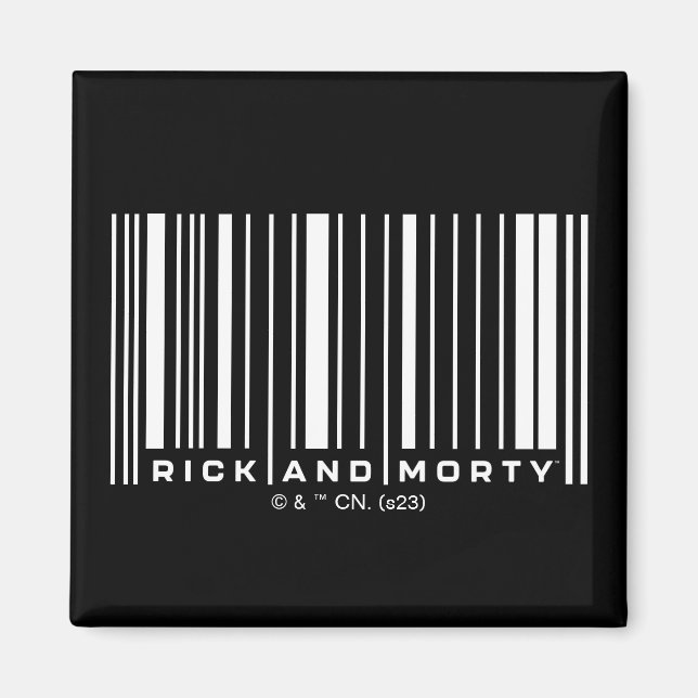 Íman Gráfico do Código do Bar do rick e do Morty (Frente)