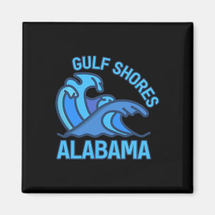 Íman Gráfico do Golfo Shores Alabama Pocket Wave Souven