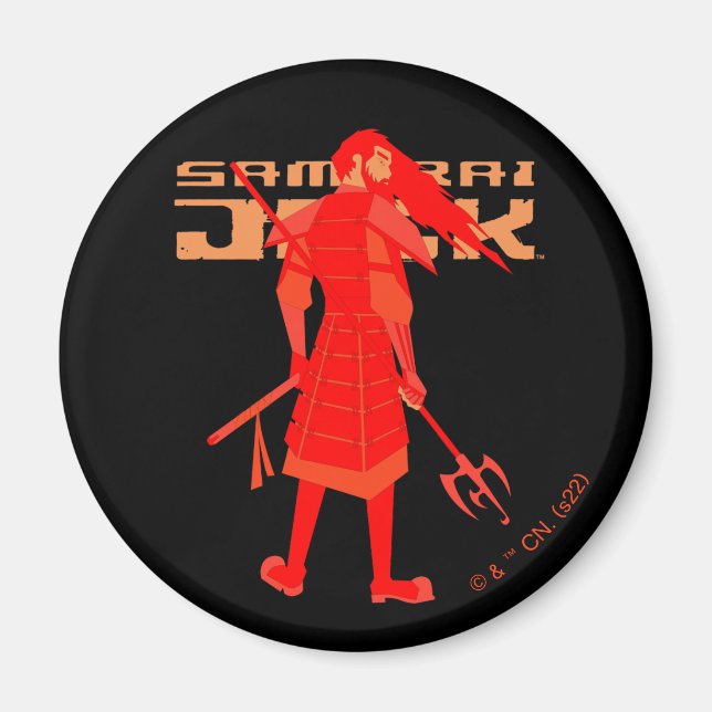 Íman Gráfico do Guerreiro Vermelho Samurai Jack (Frente)