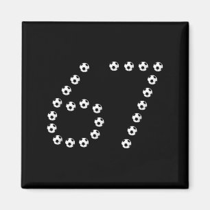 Íman Gráfico do Número 67 de Futebol _ Camisa de Esport