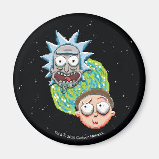 Íman Gráfico do Rick Pixelverse e do Portal Morty