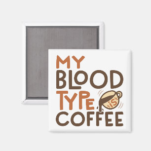 Íman Gráfico do Tipo Sanguíneo Café para Presente de Am