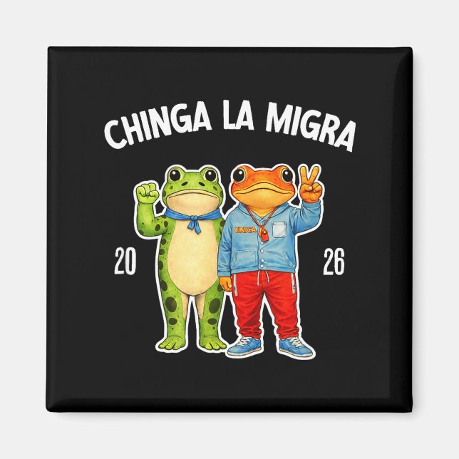 Íman Gráfico engraçado de protesto do sapo Chinga la mi (Frente)