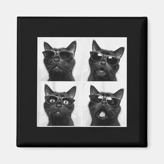 Íman Gráfico Engraçado Gato Fotobooth Selfie Funny _2 (Frente)