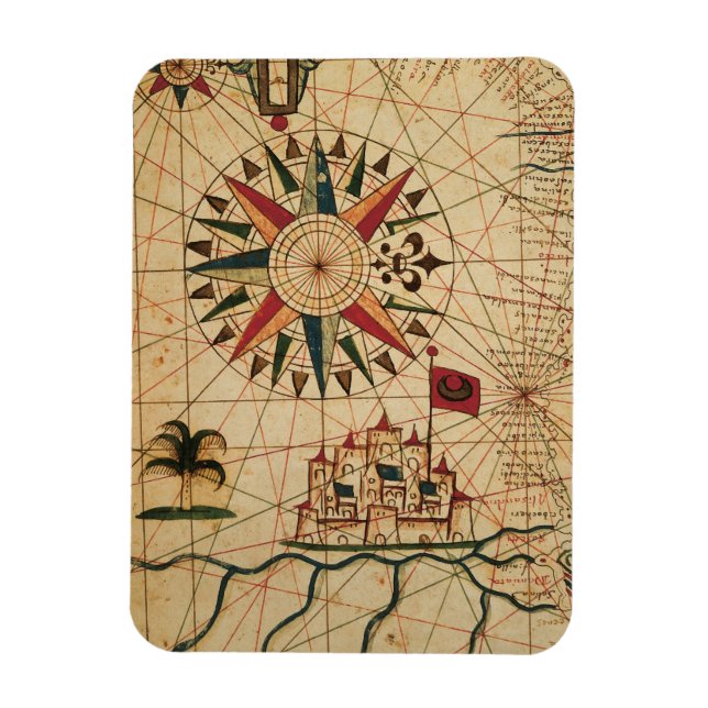 Íman Gráfico Portolan | Mapa do Cairo, Egito (Vertical)