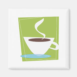 Íman gráfico retro do copo do café do 50