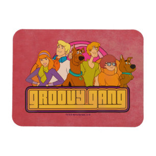 Íman "Gráfico retro dos desenhos animados do grupo