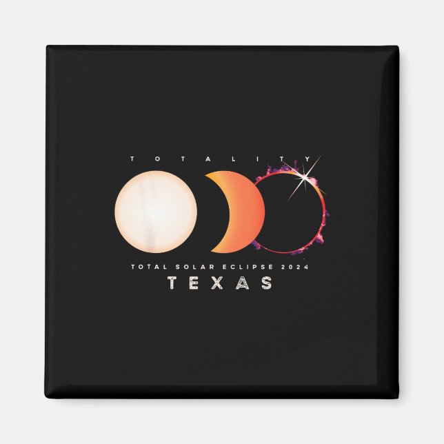 Íman Gráfico Total Eclipse 2024 do Texas América Eclips (Frente)