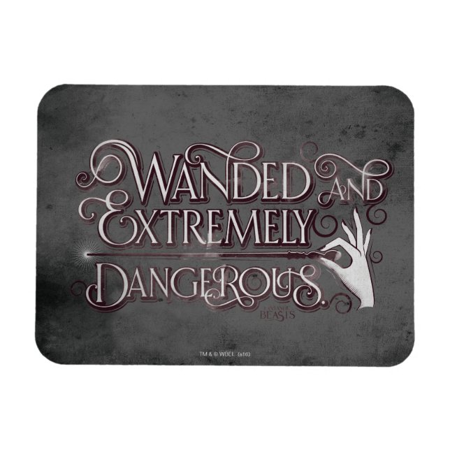 Íman Gráfico Wanded E Extremamente Perigoso - Branco (Horizontal)