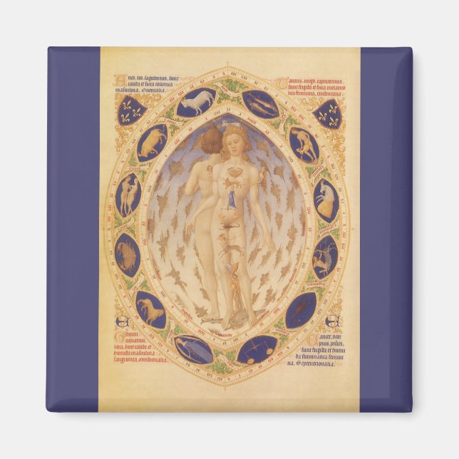 Íman Gráfico Zodíaco Celestial Antiquado, Astrologia Vi (Frente)