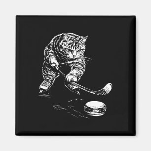 Íman Gráficos de hóquei no gelo de gato engraçado