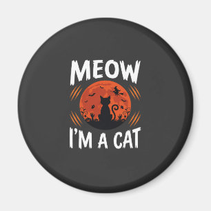 Íman Gráficos de Silhueta de Gato de Halloween Engraçad