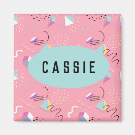 Íman Gráficos retrô dos anos 90 rosa divertido