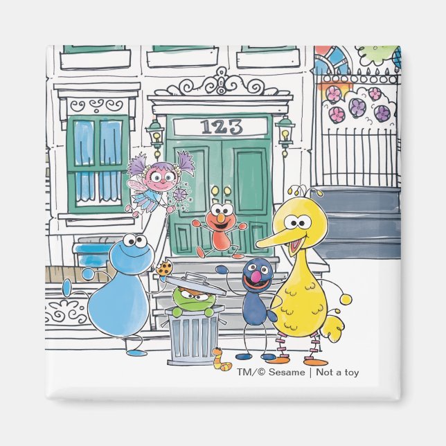 Íman Gráficos Sesame Pals Doodley (Frente)