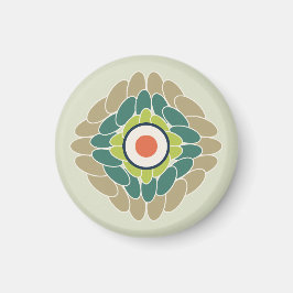 Íman Grafische grüne Blattrosette in Wasabi und Khaki