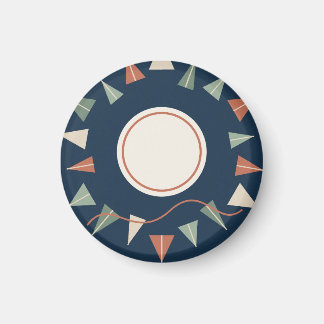 Íman Grafischer Papiergarten in Navy und Salbei