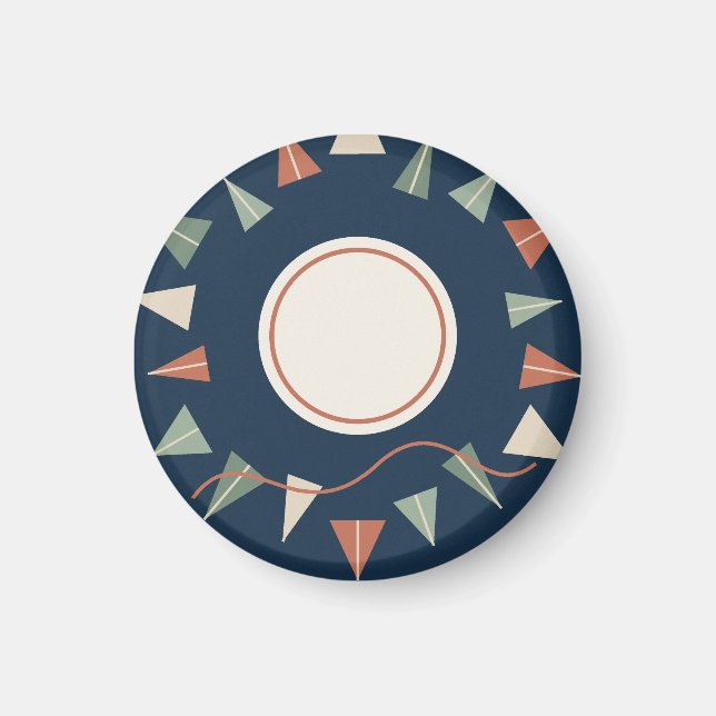 Íman Grafischer Papiergarten in Navy und Salbei (Frente)